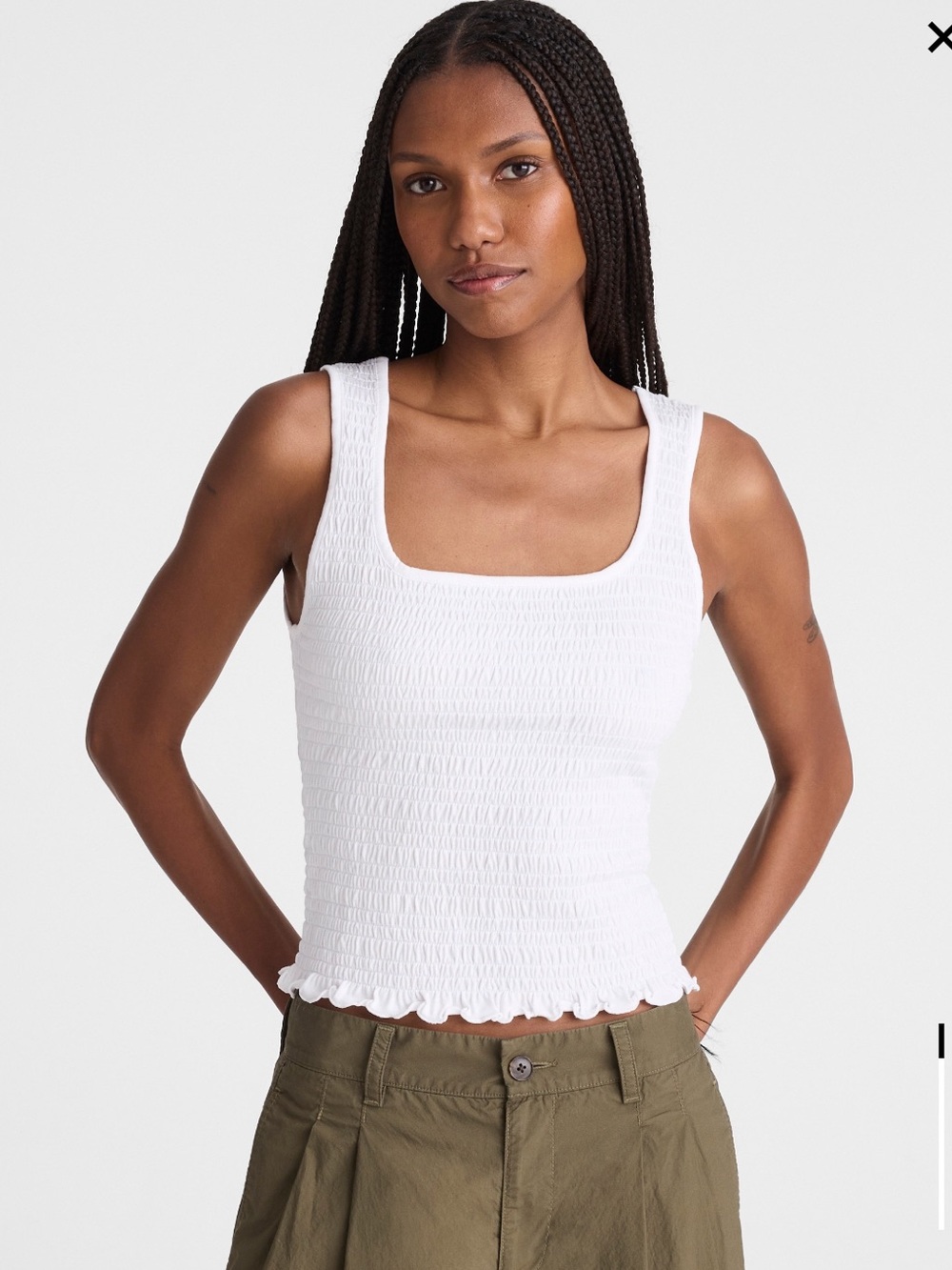 Madewell Smocked Scoopneck Tank